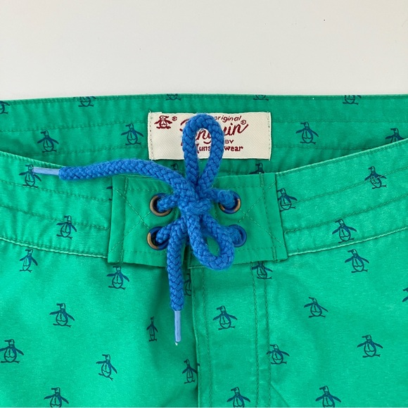 Original Penquin Munsing wear Green Swim Trunks Shorts,  Lined  Size 30 Waist - Picture 6 of 12